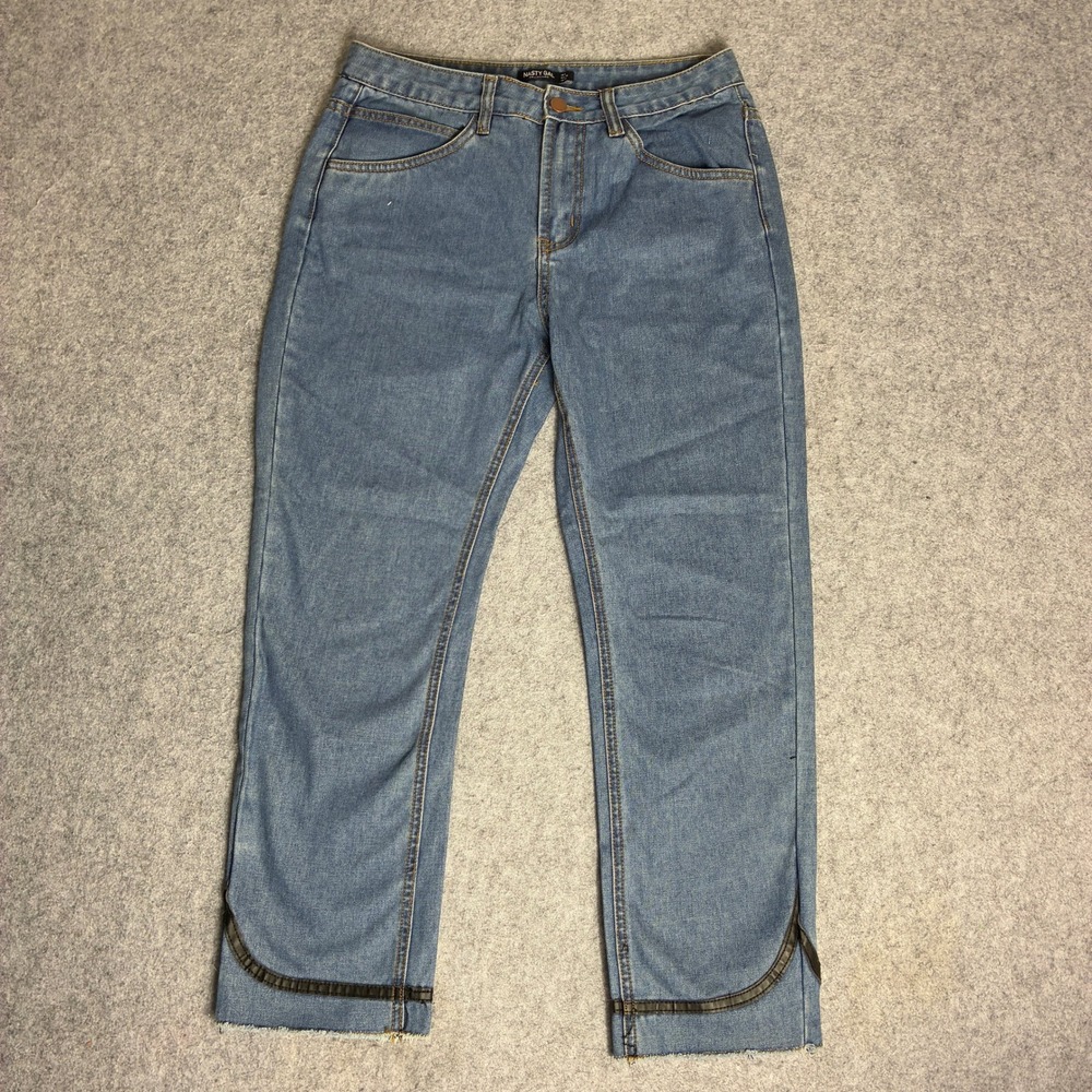 Nasty Gal Size 6 29x25 High Waist Straight Leg Jeans Blue Medium Wash Tulip Hem